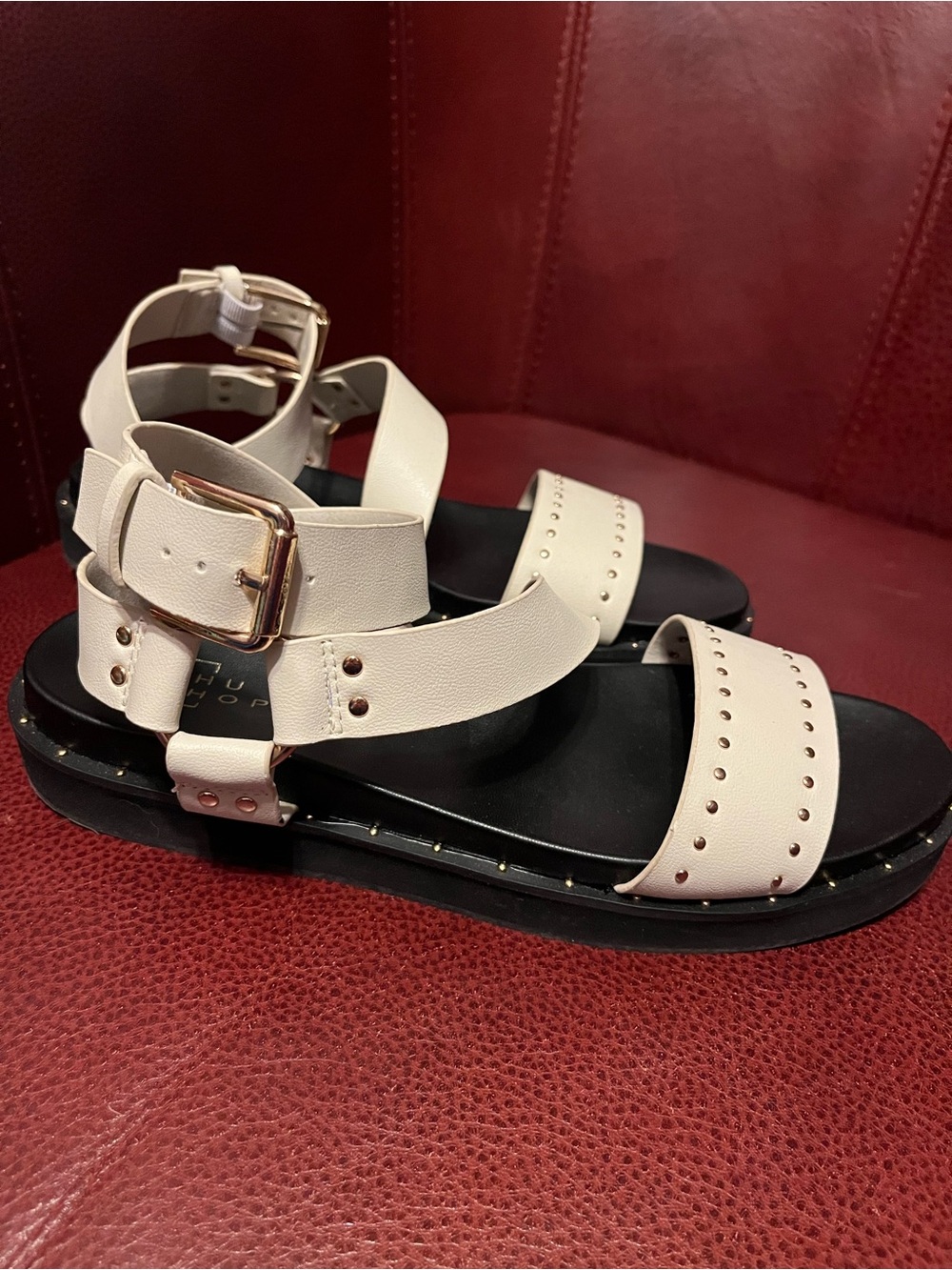 ShuShop White Ankle-Strap Sandals